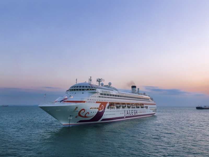 Jalesh Cruise ship Karnika returns from Dubai to homeport Mumbai for 2nd Season sailings